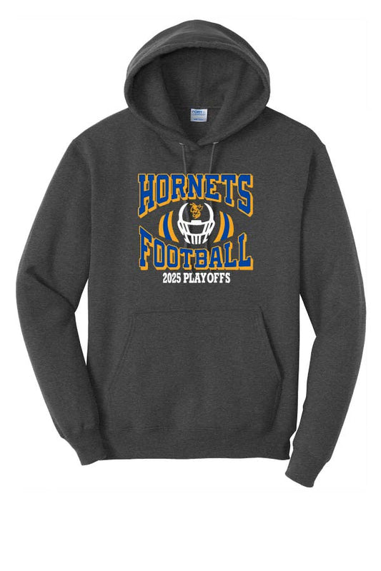 *NEW* EC Hornets 2025 Football Playoff Hoodie - Dark Heather Charcoal