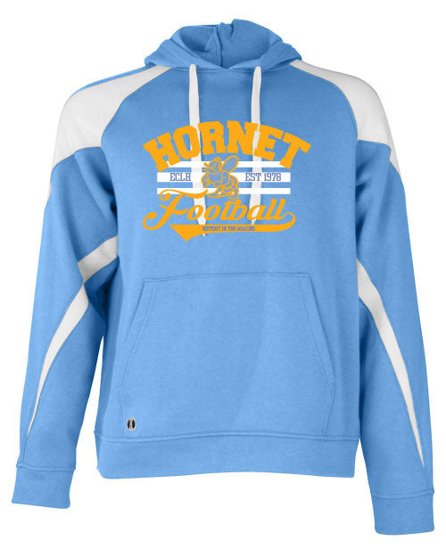 *NEW* EC Hornets Football THROWBACK GAME Adult Heavy Cotton Hoodie - BABY BLUE/WHITE