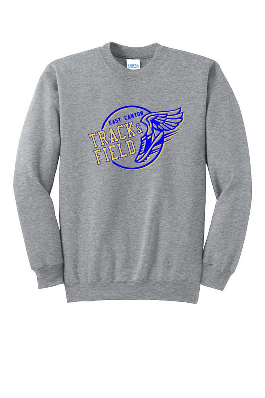 East Canton Track & Field Crew Neck Sweatshirt - Athletic Grey