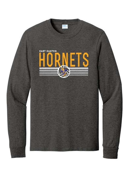 EC Hornets Volleyball Long Sleeve T-Shirt - Dark Heather Grey