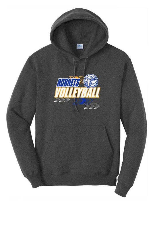 EC Hornets Volleyball Adult (Unisex) Hoodie - Dark Heather Grey