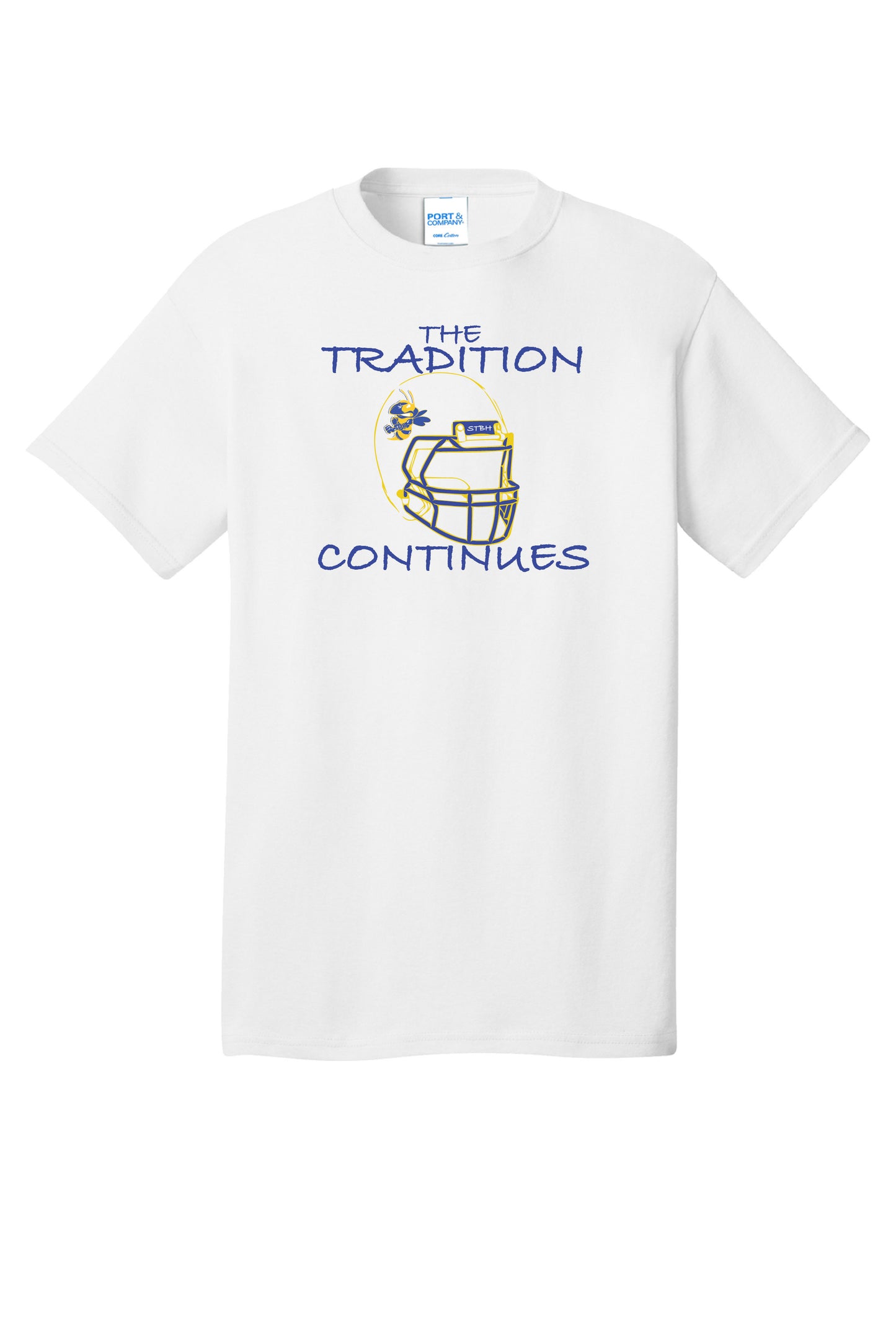 Adult East Canton WHITE OUT Short Sleeve Cotton T-Shirt with Screen Print on Chest