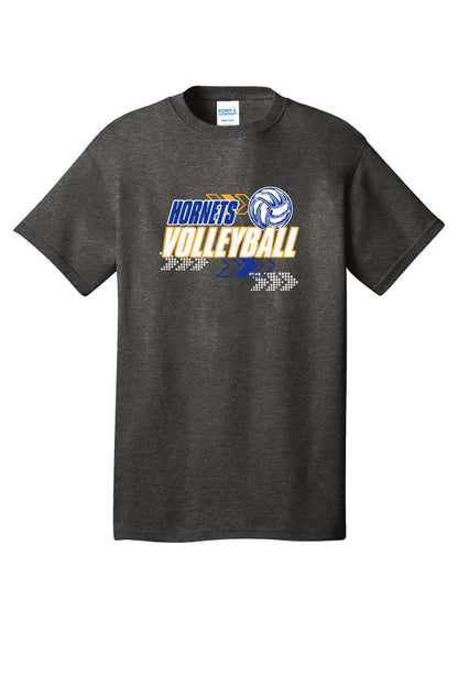 EC Hornets Volleyball Adult (Unisex) Cotton T-Shirt - Dark Heather Grey