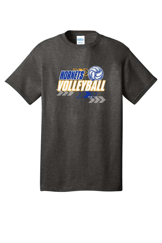 EC Hornets Volleyball Adult (Unisex) Cotton T-Shirt - Dark Heather Grey