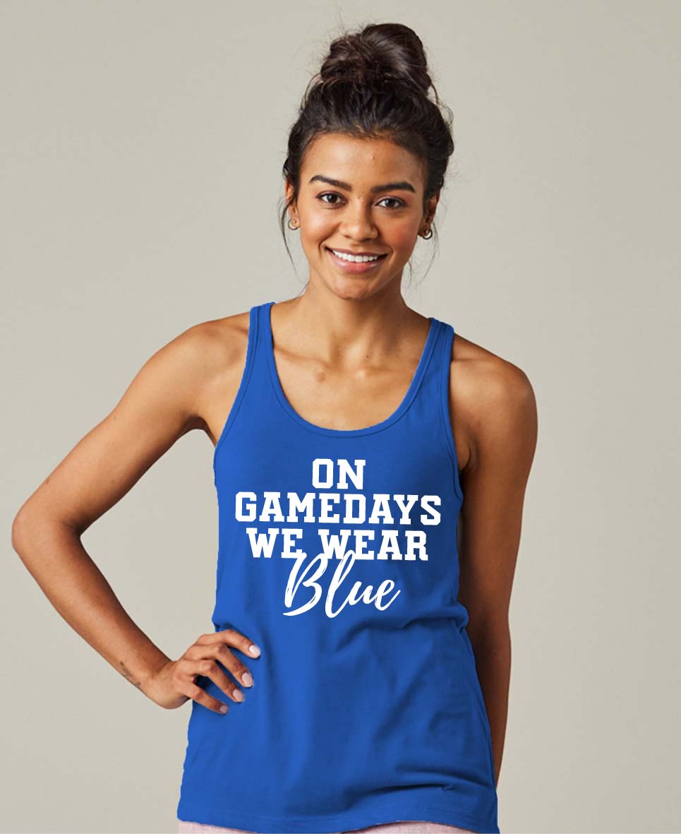 Lake Game Day Baseball Womens Tank - Blue