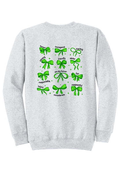 *NEW* Lake Girl Scouts Bow Crew Neck Sweatshirt - Ash Grey