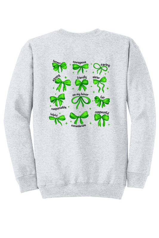 *NEW* Lake Girl Scouts Bow Crew Neck Sweatshirt - Ash Grey