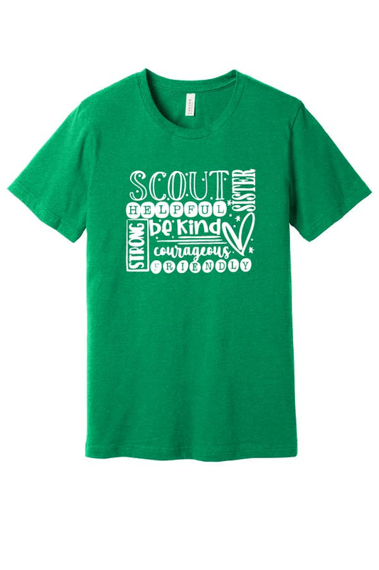 Lake Girl Scouts Short Sleeve Tri Blend Bella Brand T-Shirt - Heathered Kelly Green