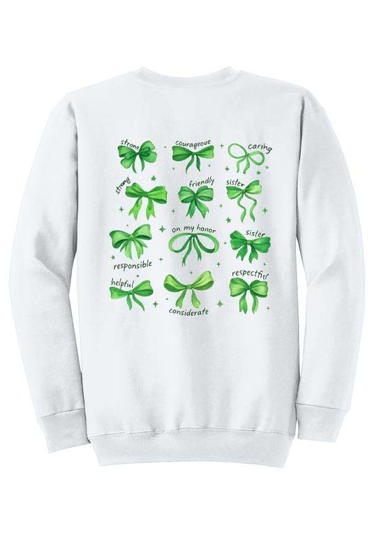 *NEW* Lake Girl Scouts Bow Crew Neck Sweatshirt - White