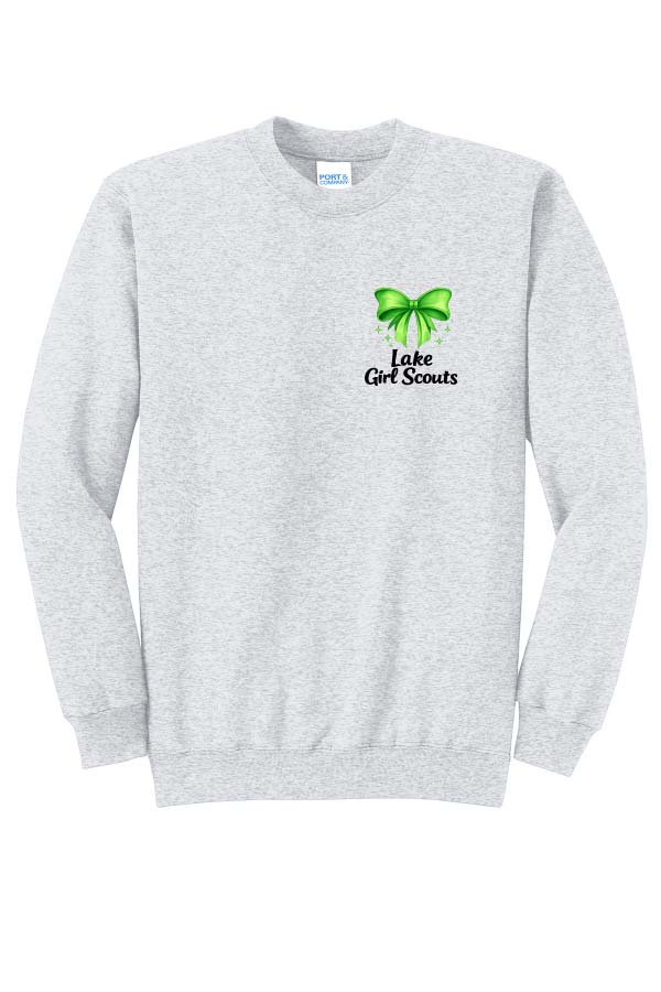 *NEW* Lake Girl Scouts Bow Crew Neck Sweatshirt - Ash Grey