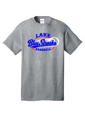 Lake Baseball  Cotton Tee - Athletic Grey