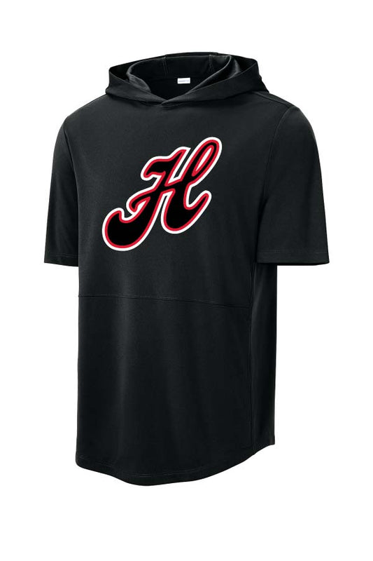 Hurricanes Baseball Performance Light Weight Short Sleeve Hoodie - Black