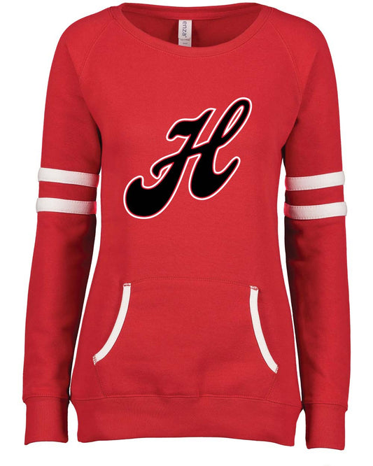 Lake Womens "Varsity" Crewneck Sweatshirt - Red