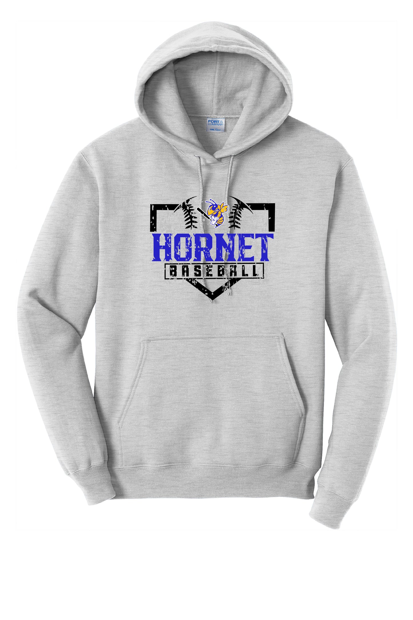 Hornet Baseball Unisex Cotton Hoodie - Ash Grey