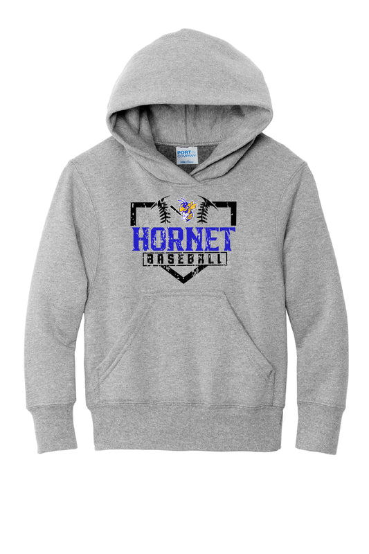 Hornet Baseball Youth Cotton Hoodie - Ash Grey