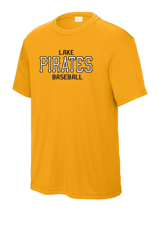 LAKE Pirates Baseball Adult Performance T-Shirt - Gold