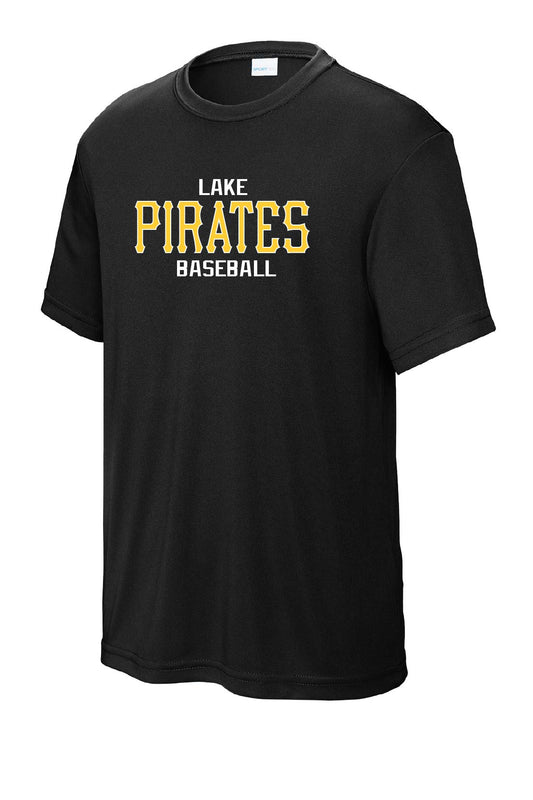LAKE Pirates Baseball Youth Performance T-Shirt - Black