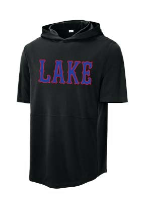 Lake Baseball Performance Light Weight Short Sleeve Hoodie - Black