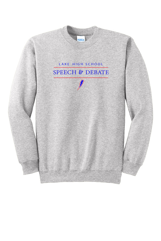 Lake Speech & Debate Adult Crewneck Sweatshirt - Ash Grey