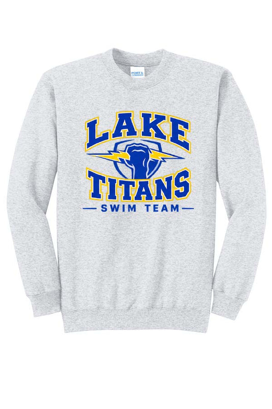 Lake Titans Swim Unisex Crewneck Sweatshirt - Ash