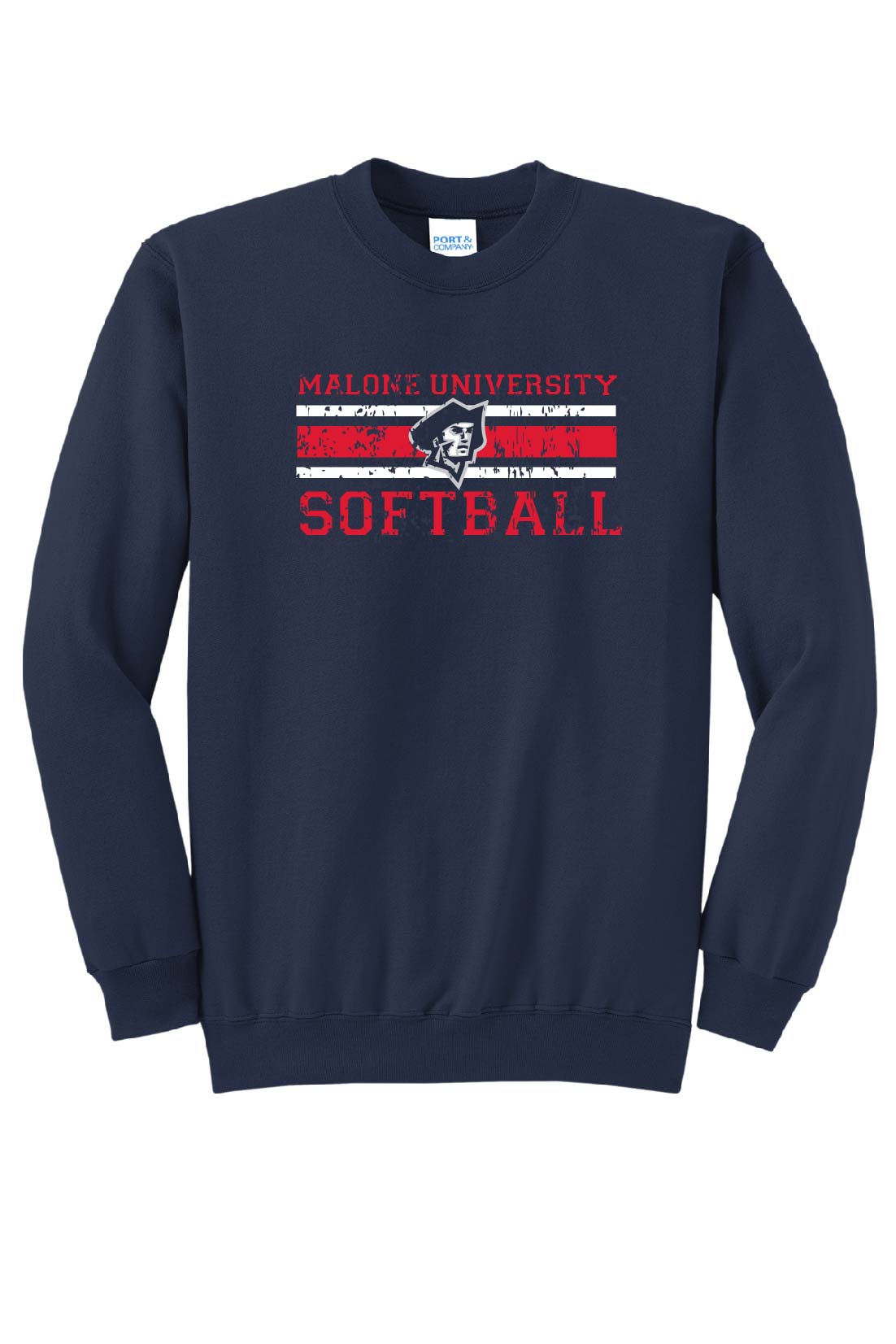 Malone Softball Crew Neck Sweatshirt - Navy