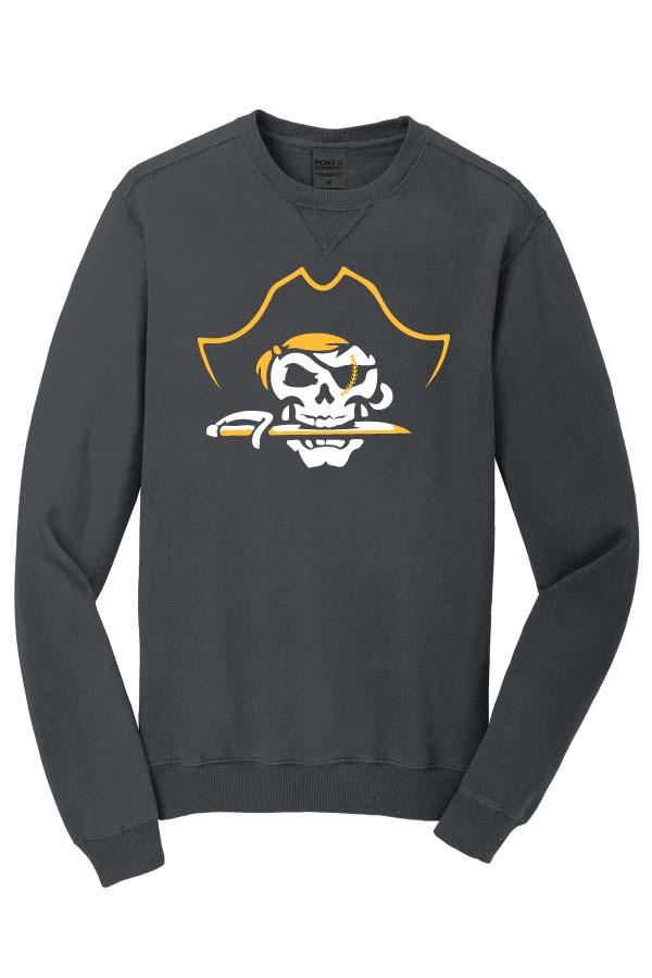 LAKE Pirates Baseball Beach Washed (Unisex) Crewneck Sweatshirt - Coal