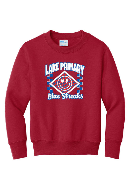 Lake Primary "Smile" Crewneck Sweatshirt - Red