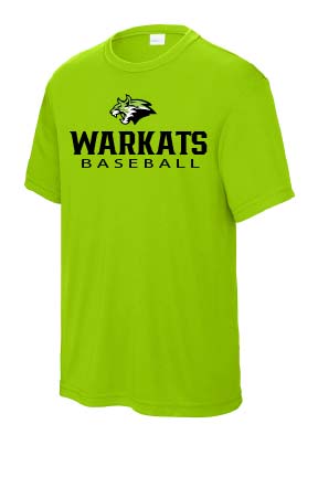Warkats Baseball Adult Performance T-Shirt - Lime Green