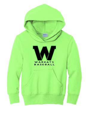 Warkats Baseball Youth Cotton Hoodie - Neon Green