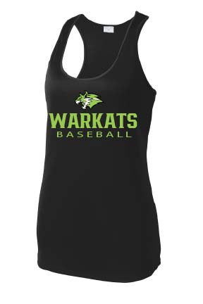 Warkats Baseball Womens Performance Tank - Black