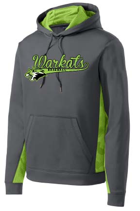 Warkats Baseball Youth Performance Hoodie - Grey/Lime