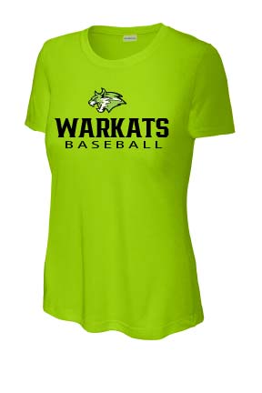 Warkats Baseball Womens Performance T-Shirt - Lime Green