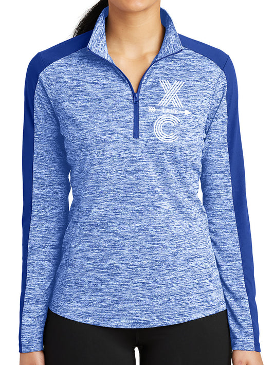 Womens Half Zip Pullover - Blue