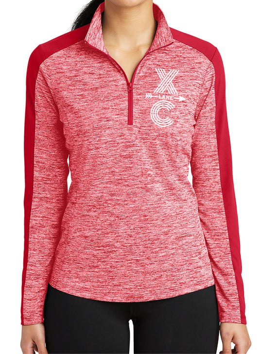 Womens Half Zip Pullover - Red