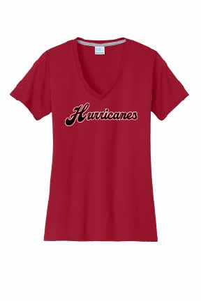 Canes Womens V-Neck Tee - Red